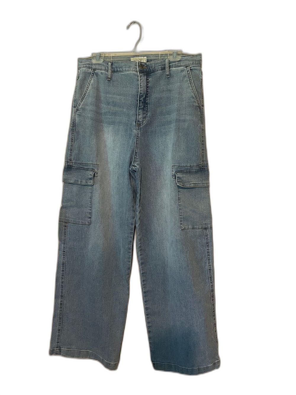 Jessica Simpson HIGH WAISTED Women’s wide leg Casual Cargo Jeans - size 14